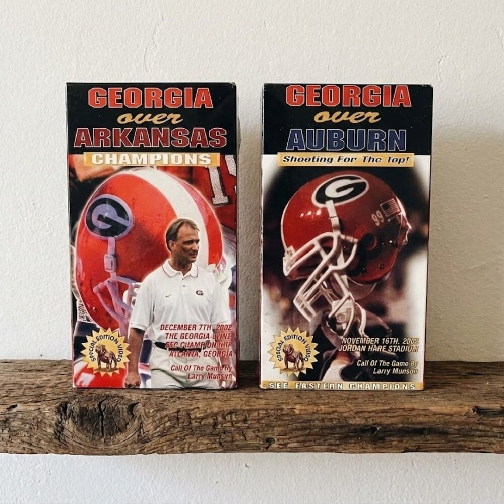 Georgia Bulldogs VHS Tapes Auburn Ga / Over Arkansas Sealed NEW UGA 2002 Vintage